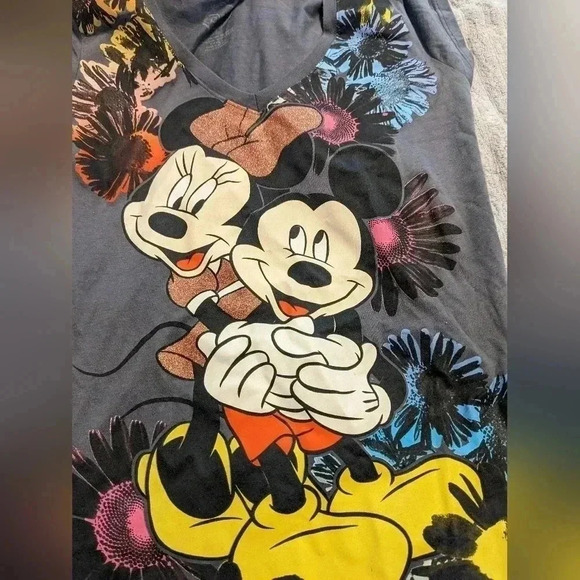 WOMEN'S TEEN Walt Disney MINNIE MOUSE MICKEY MOUSE T-shirt Large Colorful Cute - Picture 3 of 7